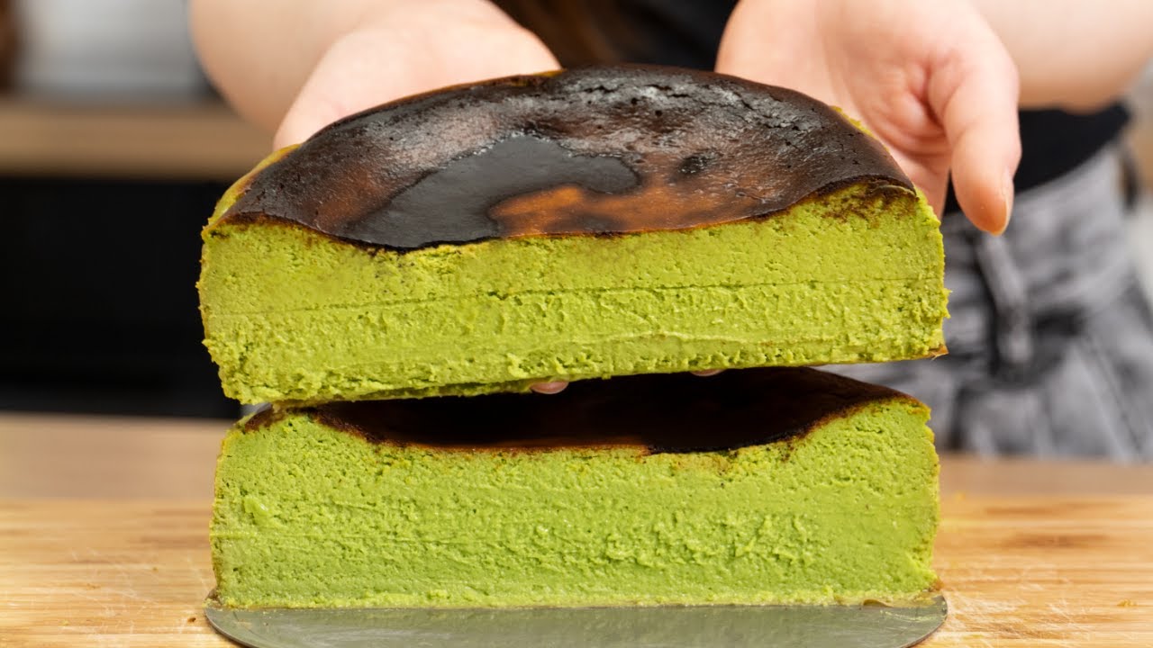 Rewelacyjny Zielony Sernik Baskijski - Ten Kolor To Dobra Matcha! 🔥