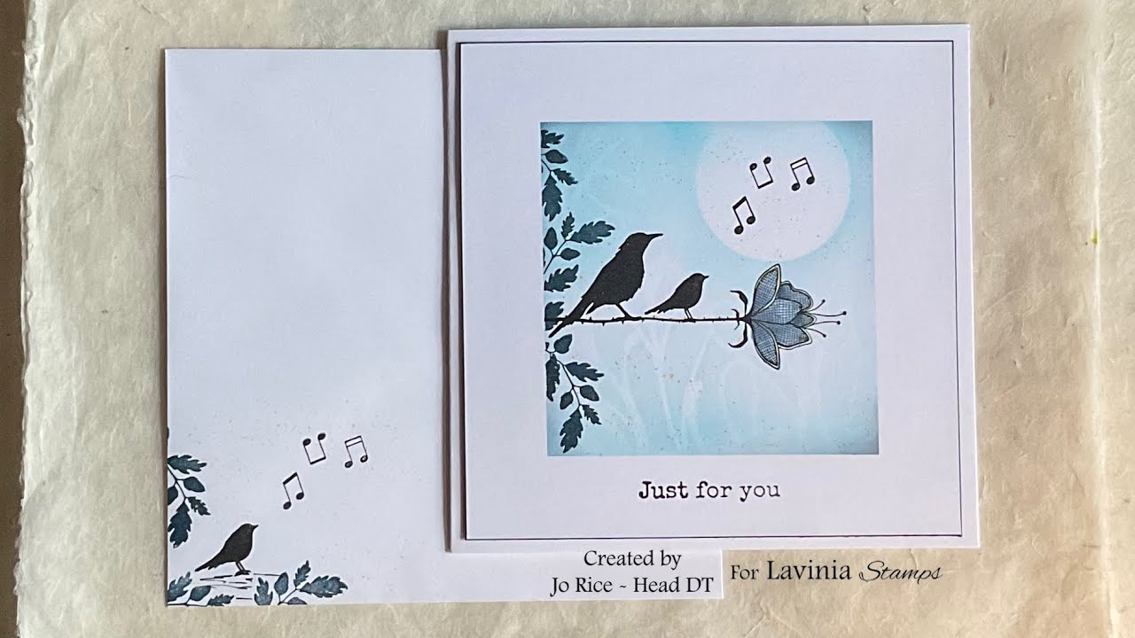 Singing Birds, Just For You by Jo Rice #laviniastamps #kuretake
