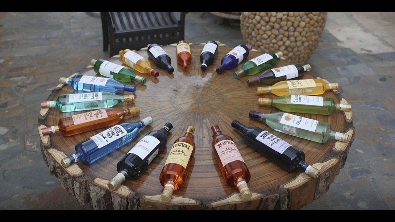 Using Multiple Glass Wine Bottles And Epoxy Glue To Create A Masterpiece/See What This Carpenter Did
