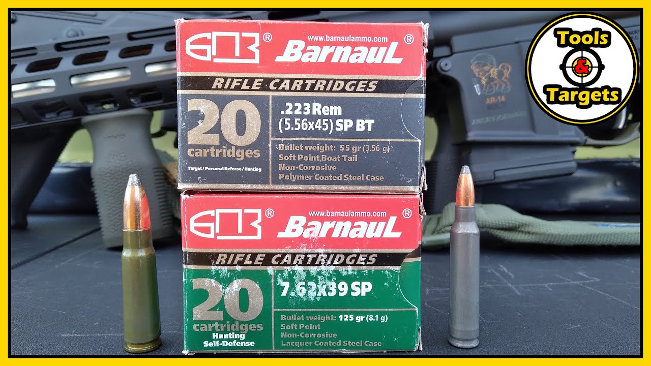 AR-15 против АК-47! ...Патроны с мягкой головной частью в стальной гильзах!