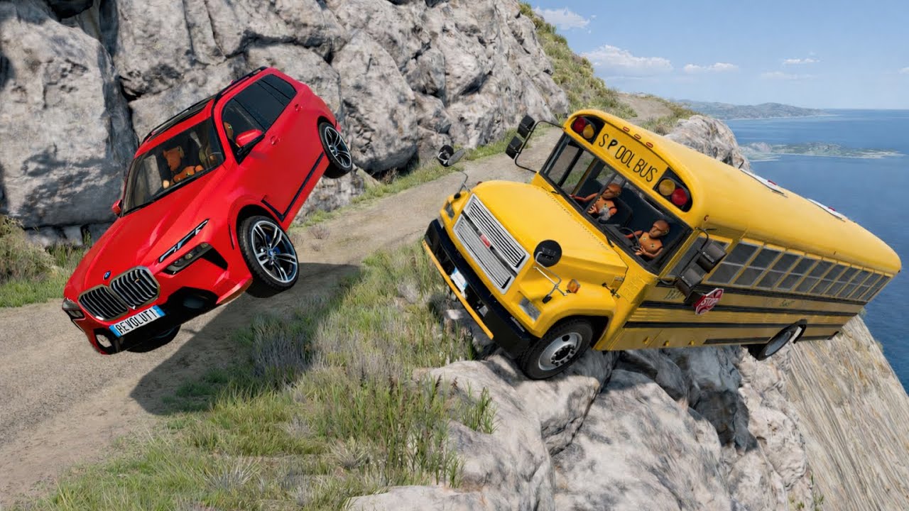 Deadly School Bus On Dangerous Cliff 😱 | BeamNG.drive#230 