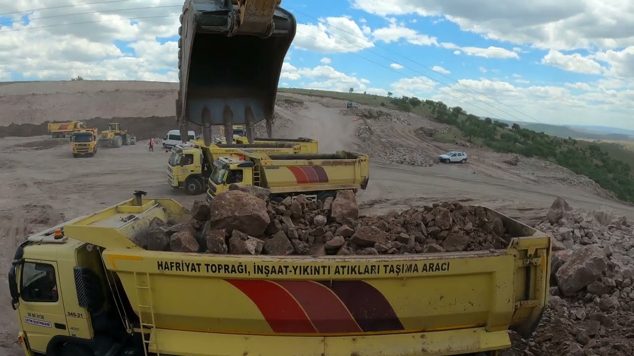 Komatsu Excavator Working on Hard Ground