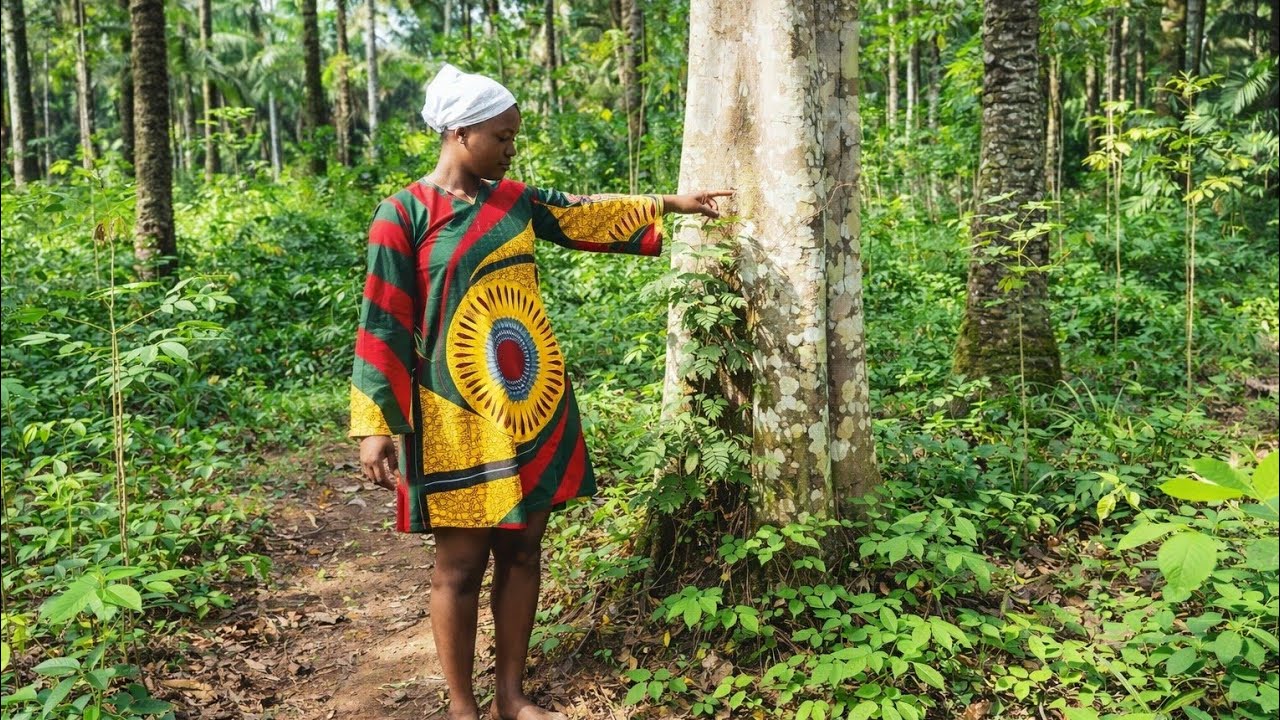 Simple lifestyle of an African village girl