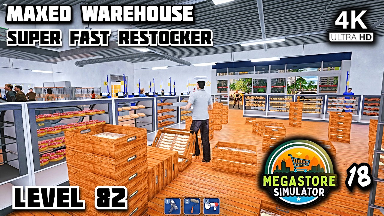 Megastore Simulator 4K #18 Level 82 Maxed Warehouse + Super Fast Restocker MOD Gameplay +Reshade