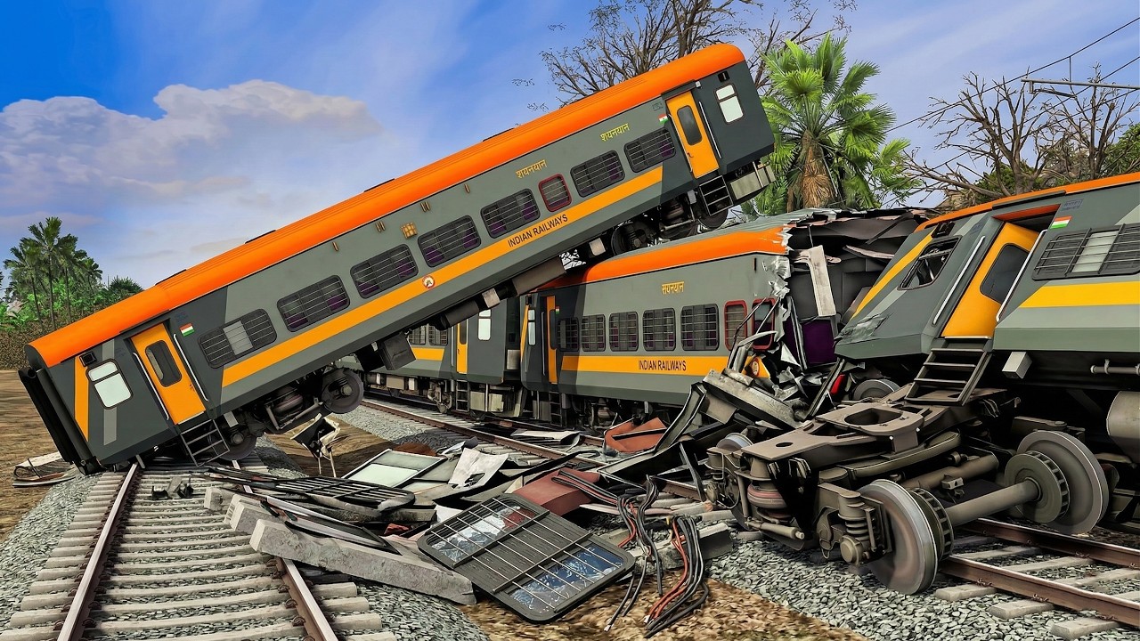 DISASTER💥Amrit Bharat Express Heavy Derailment (Inaugural Run) | Indian Train Simulator | Railworks