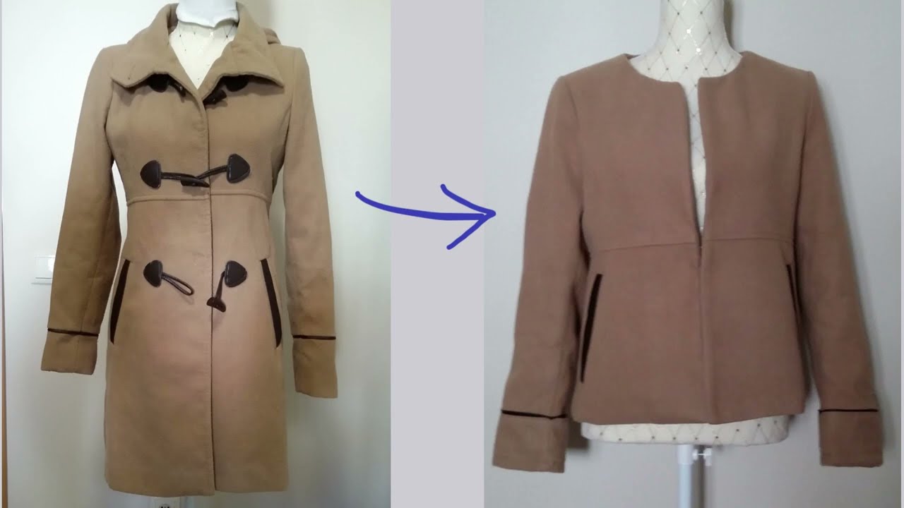 Refashioning a hooded overcoat into a Chanel-style jacket - Sewing Project - Refashion