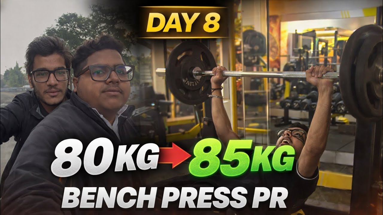 DAY 8: 80KG ➜ 85KG Bench Press PR 💪 Road to 100KG!