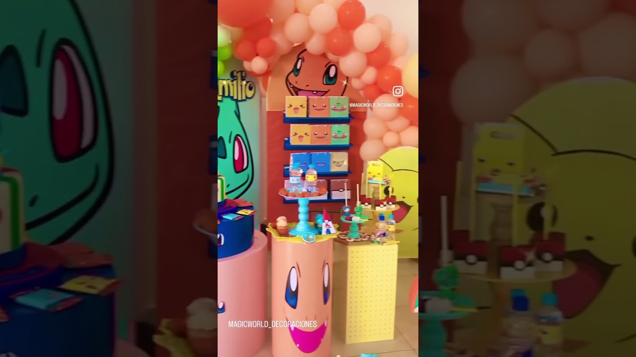 DECORACIÓN FIESTA DE POKEMON BY @magicworld_decoraciones 🎈PARA CUMPLEAÑERO EN MACHALA ECUADOR