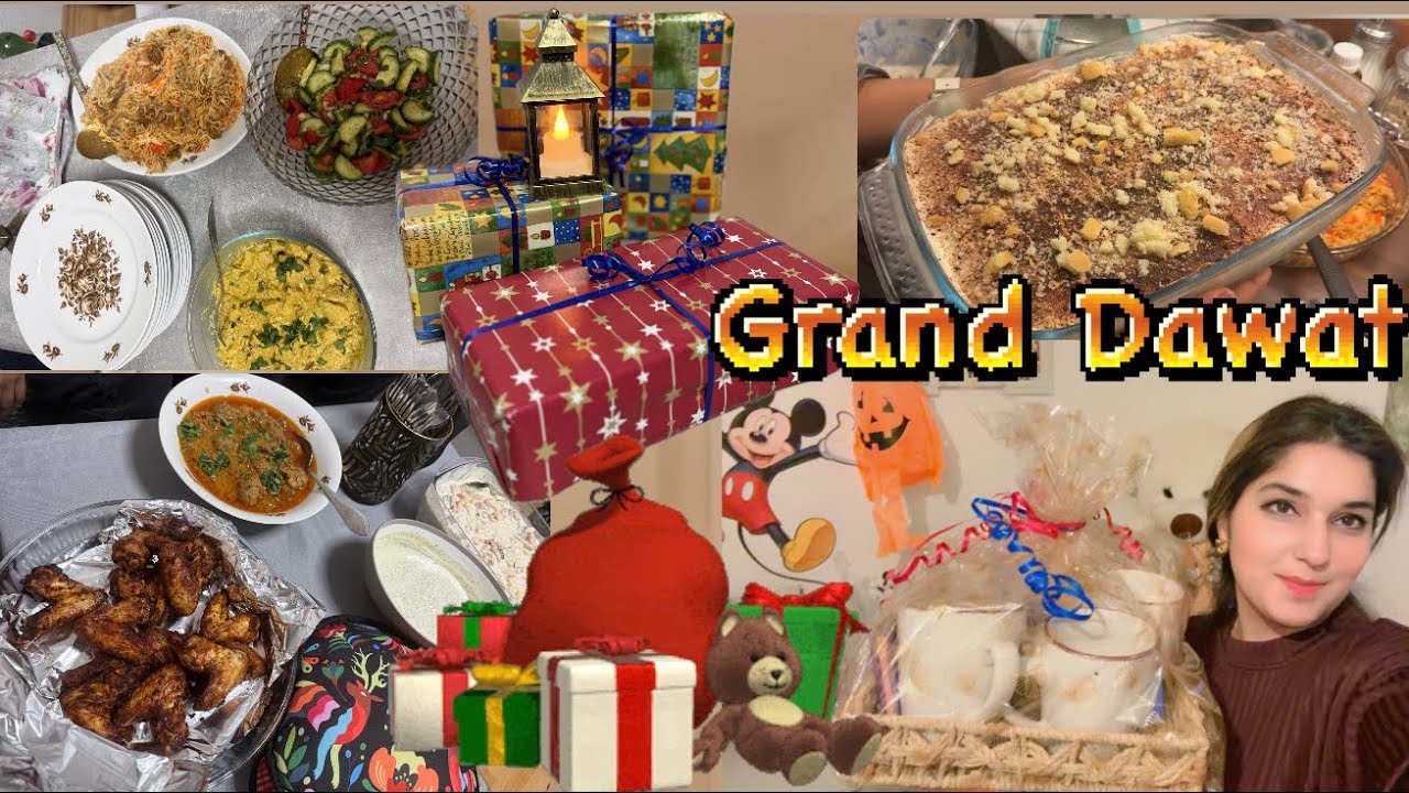 GRAND DAWAT|🥰|Itnay Saray gifts|🎁|Ghar ay kuch special log|❤️|Lahore Lahore ay|✌🏻| #dawat  #gifts 