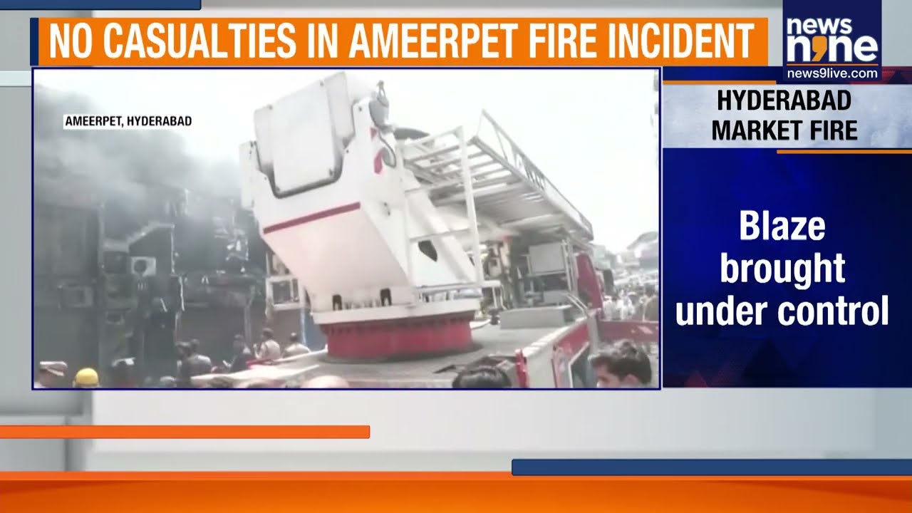 Massive Fire at Hyderabad Helmet Bazaar, 7 Fire Tenders Deployed in Ameerpet