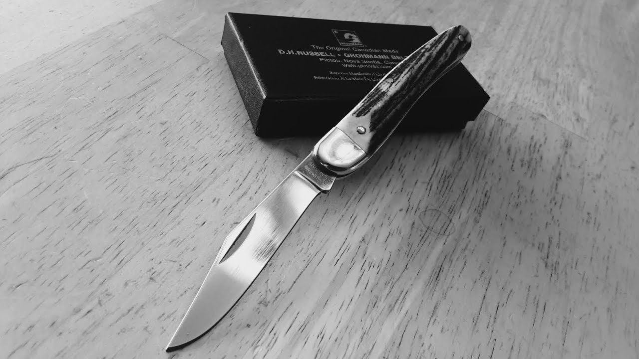 A Gorgeous Pocketknife From Canada! Grohmann Slimline Jack In Lovely Staghorn!