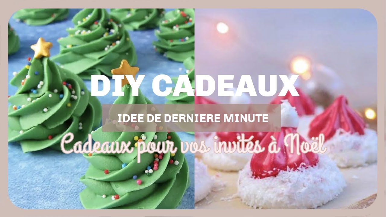 IDEES CADEAUX A OFFRIR POUR VOS INVITÉS | Sachet sapin meringue & chapeau de noël | rapide & facile