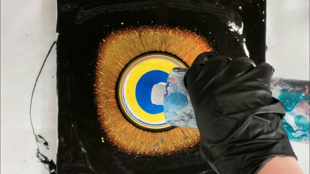 Crazy Open Cup Acrylic Pour  - I USED SO MUCH PAINT!