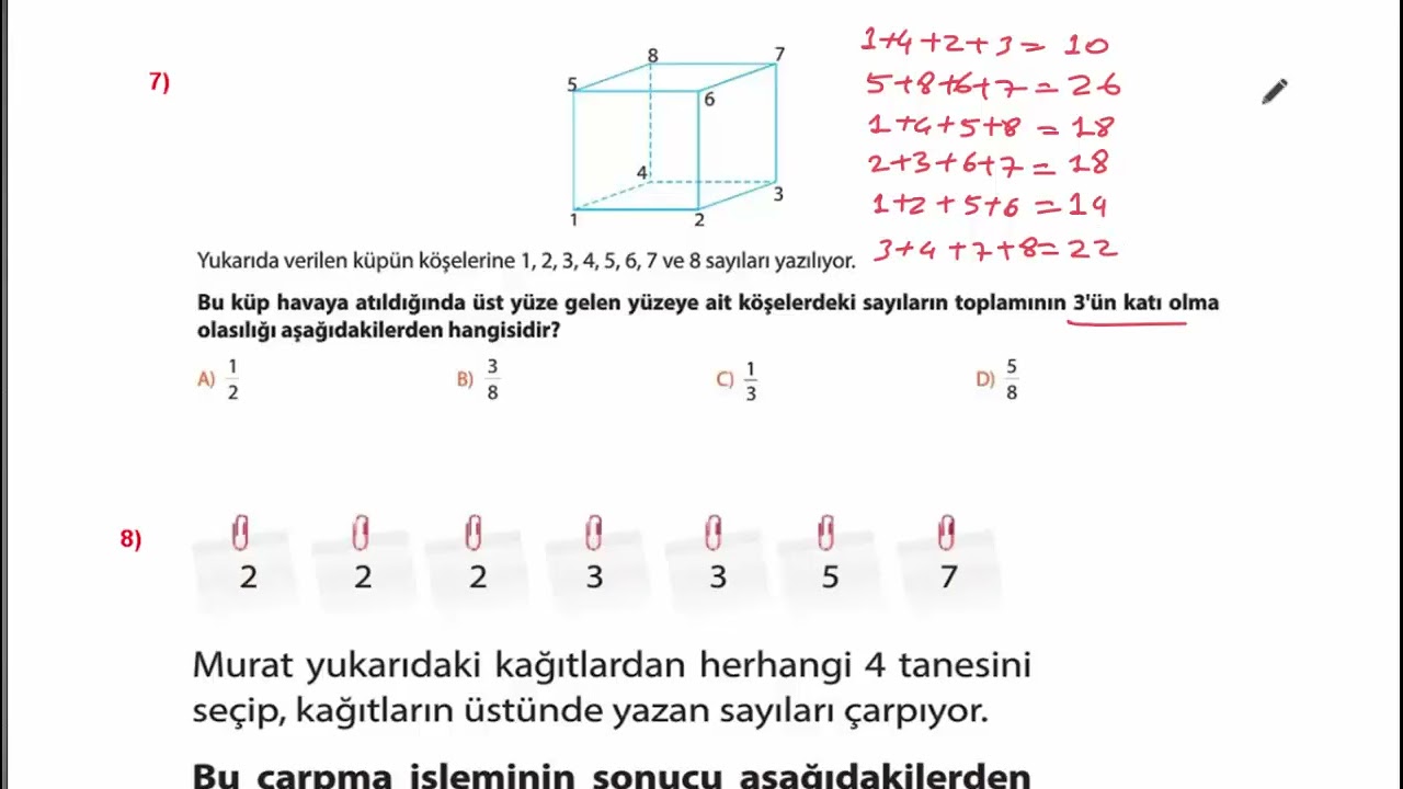 YSSO 8. SINIF 5. MATEMATİK DENEME SINAVI ÇÖZÜMLERİ