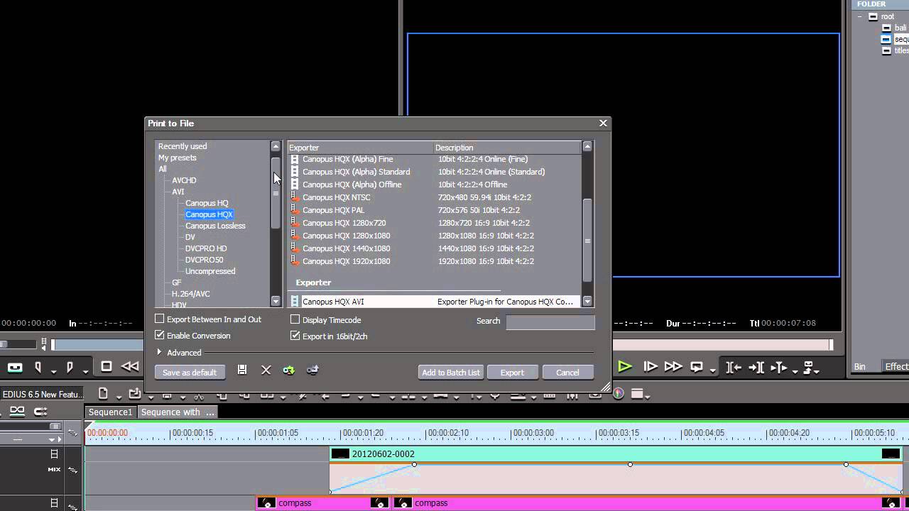EDIUS Pro 6.5 - Video export with alpha channel (transparency) [HD]