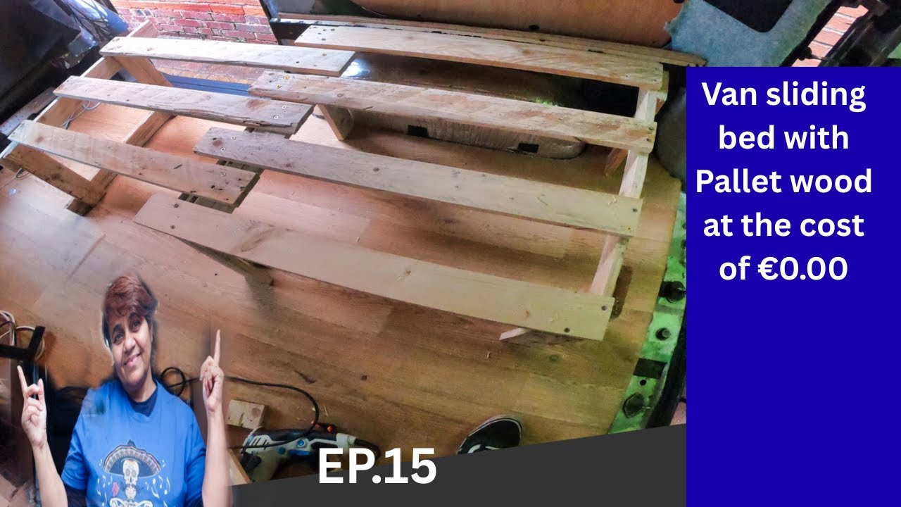sliding bed for Camper Van made by pallets | EP 15