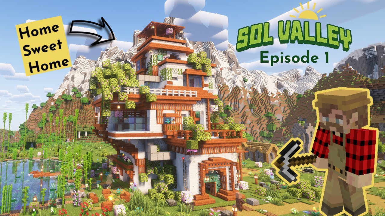 Building a Solarpunk Starter Base in my Brand New Forever World! :: Solarpunk Minecraft - Episode 1