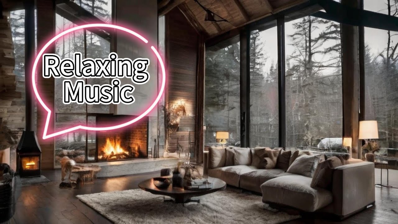 Winter Cabin Fireplace 🔥 | 2-Hour Deep Sleep Music ❄️ Calm & Cozy Ambience
