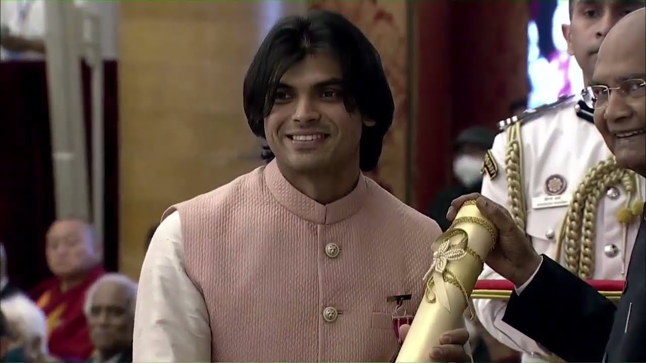 President Kovind presents Padma Shri to Shri Neeraj Chopra for Sports.