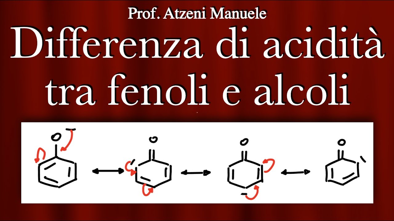 Differenza di Acidità tra fenoli e alcoli L89 @Lezioni del Prof. Atzeni ISCRIVITI