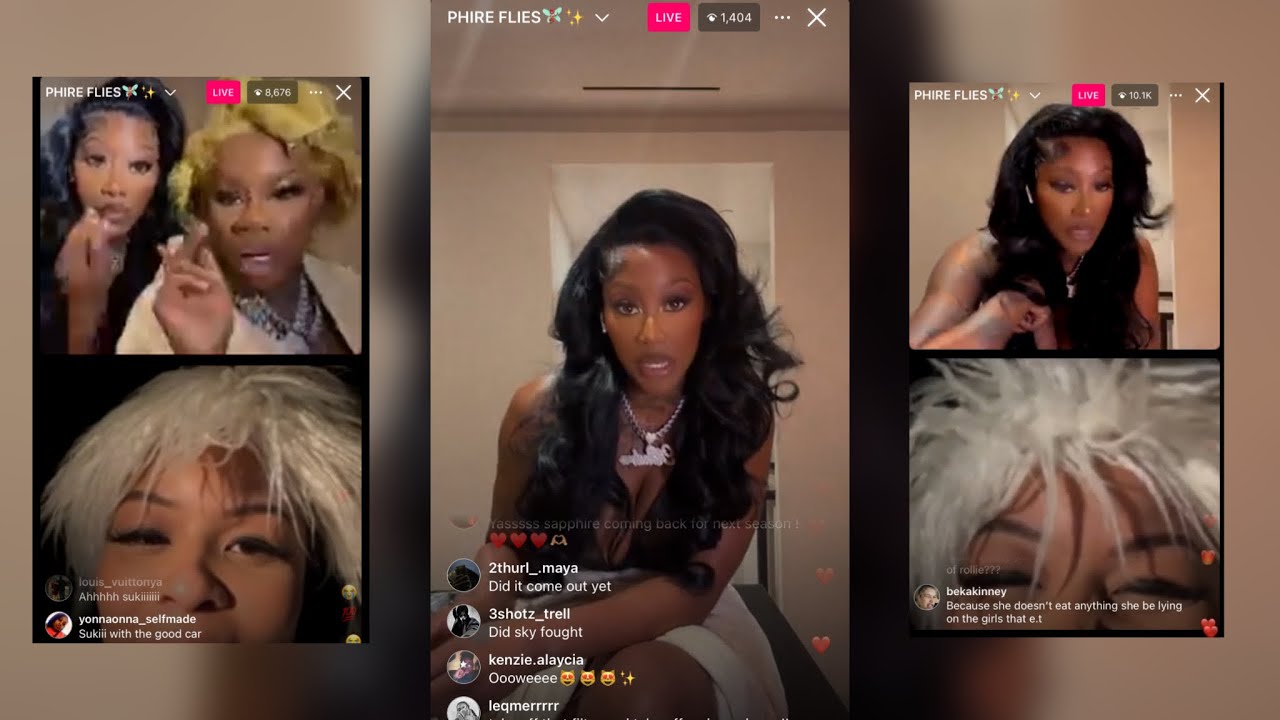 Sapphire Goes Live With Sukihana and Tesehki And Confirms Tee Vs Scarface And Says No Black Eyes