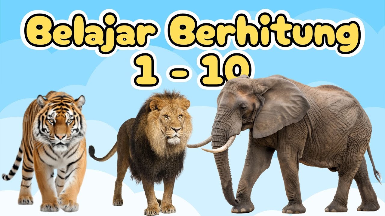 Belajar Binatang Hutan & Berhitung 1&ndash;10 🐘🦏🦁 | Lagu Anak Indonesia Ceria