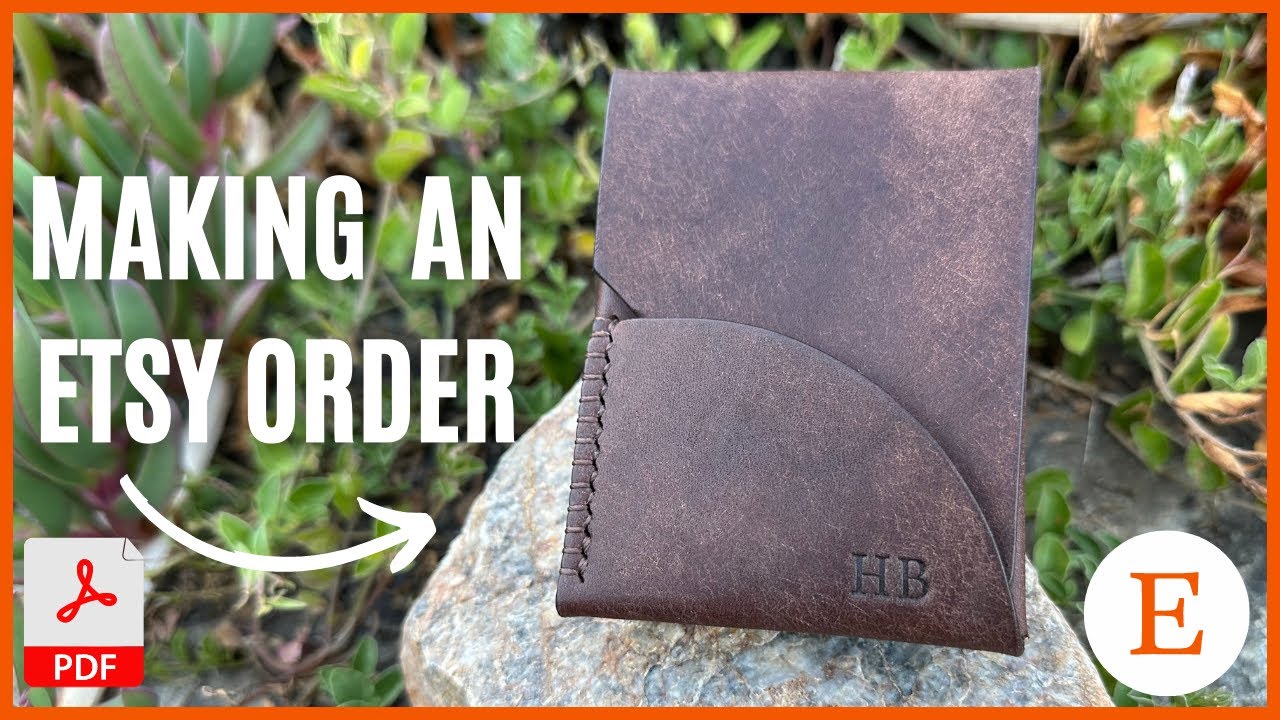 HAND-MAKING a Leather Wallet | 'The Tardis Wallet' | ASMR | Making Etsy Orders  | Downloadable PDF