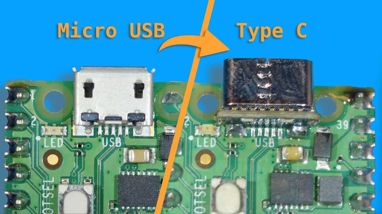 Замена разъёма Micro USB на Type C с помощью модуля MC002