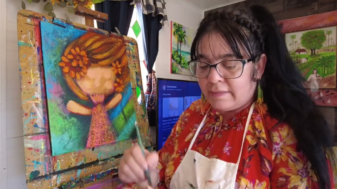 tutorial Como pintar con la técnica de pincel seco figura humana surrealista, paso a paso