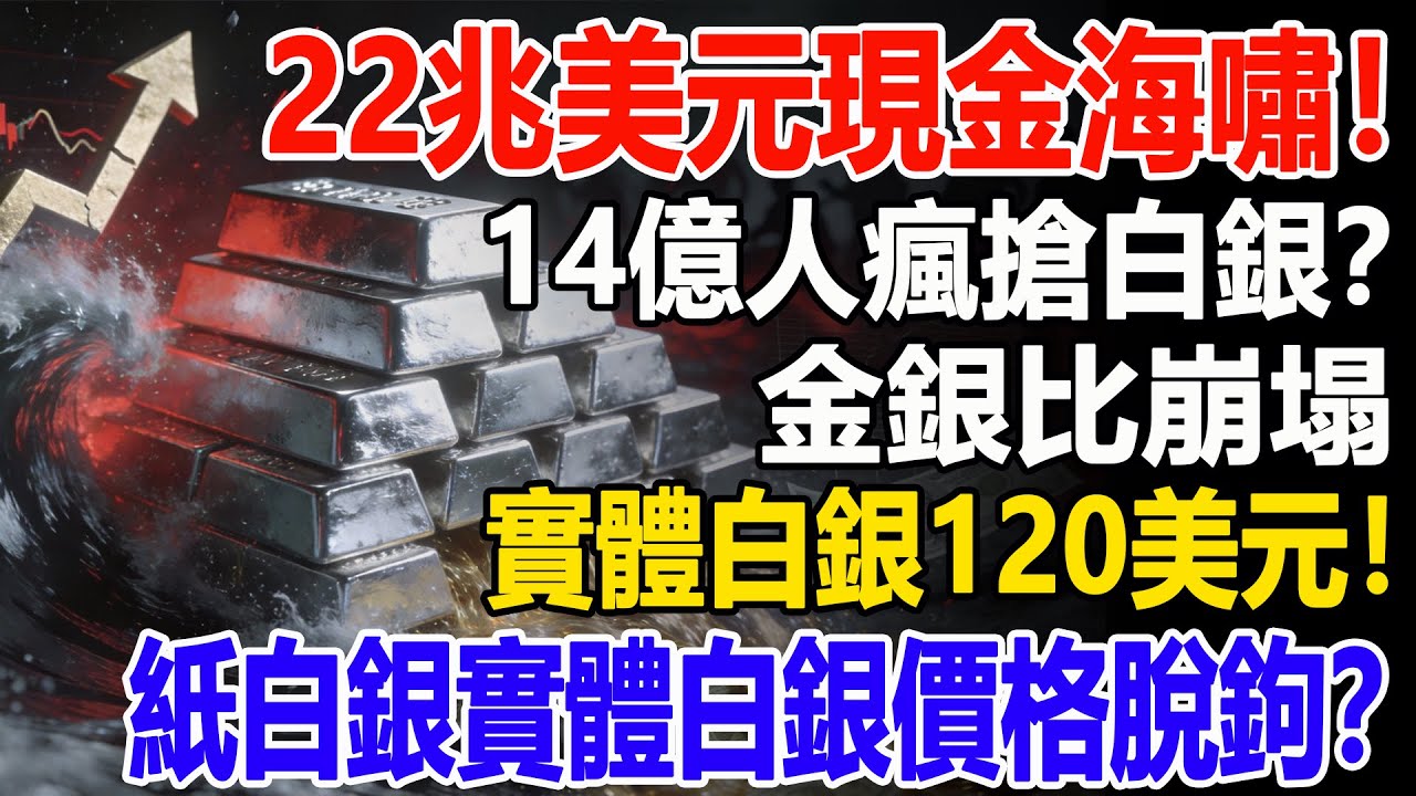 22兆美元現金海嘯！14億人瘋搶白銀？ 金銀比崩塌，實體白銀飆至120美元！紙白銀與實體白銀價格脫鉤？#白銀#現貨價格#投資#理財#黃金#銀行#經濟學#金融#理財#晚年生活#晚年幸福#退休#退休生活