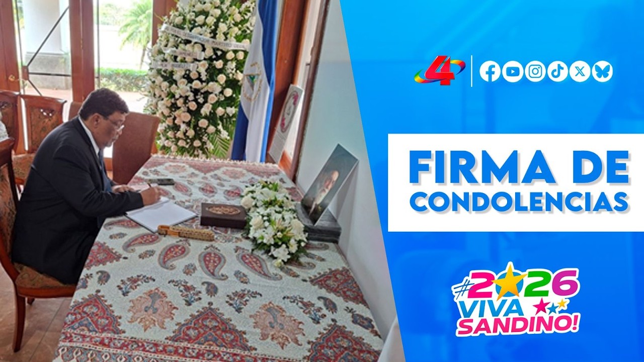 Nicaragua rinde honores: firma de libro de condolencias por el Ayatolá Alí Jamenei 🇳🇮🇮🇷
