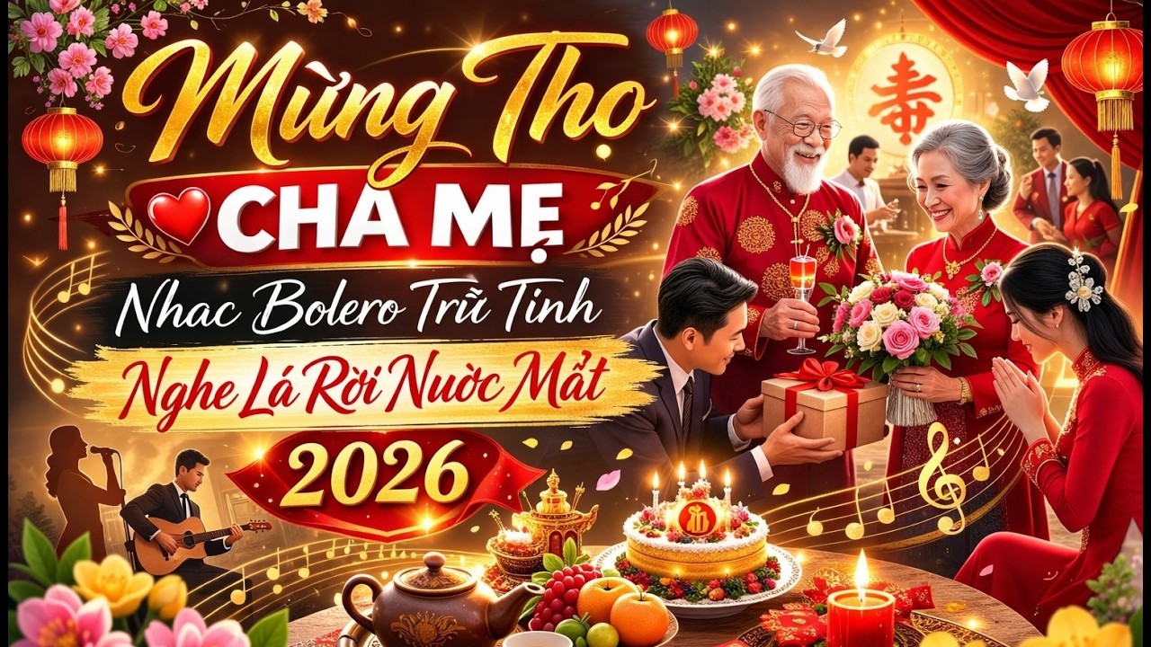 Mừng Thọ Cha Mẹ 2026 ❤️ Nhạc Bolero Trữ Tình Chúc Thọ Nghe Là Rơi Nước Mắt