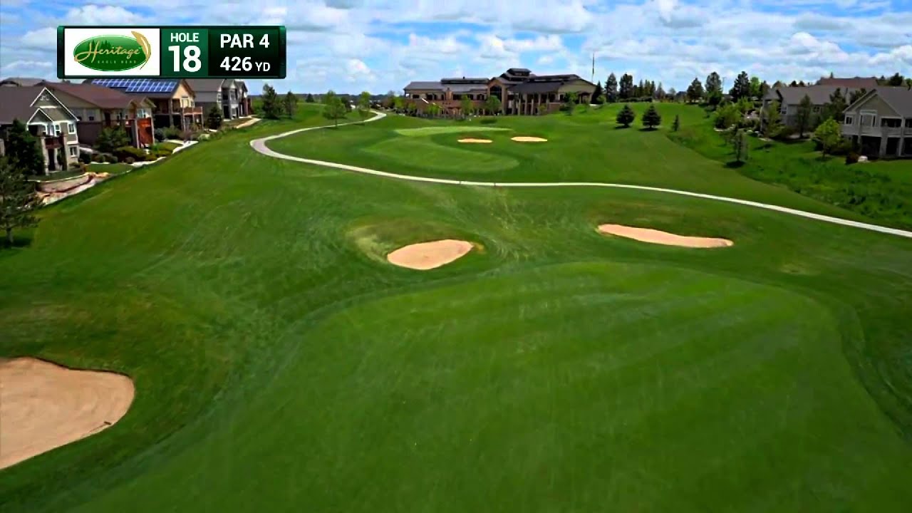 Hole 18 Aerial Video Heritage Eagle Bend Golf Club Aurora   Denver Colorado