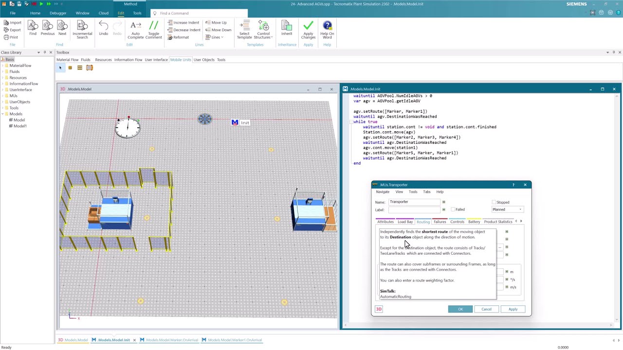 Plant Simulation 24 - AGVs advanced