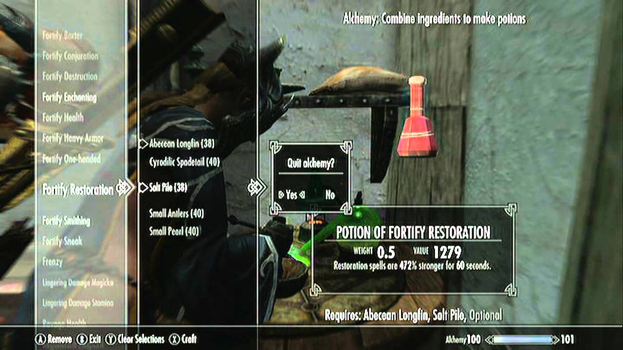 Skyrim - Fortify Restoration Glitch
