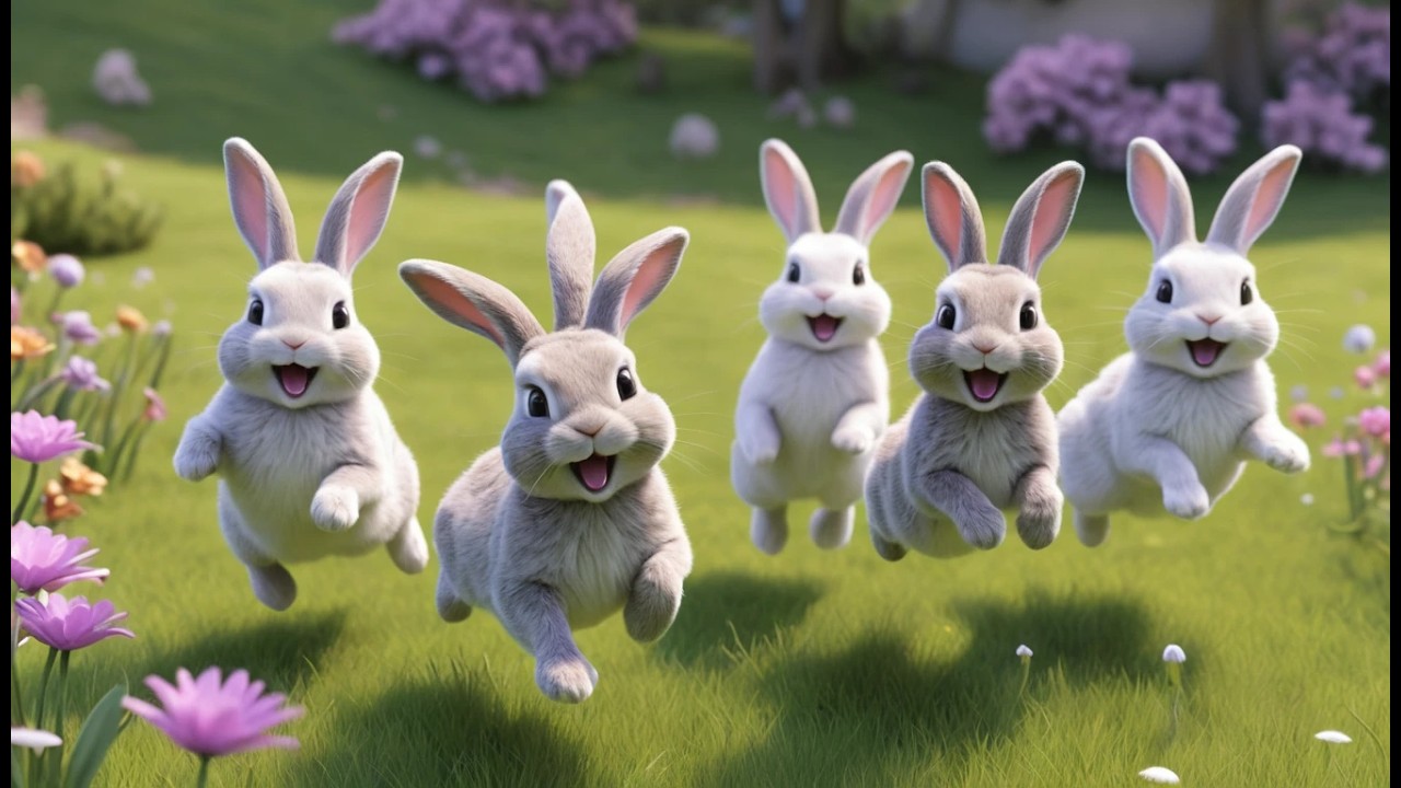 Vijf Hop Hop Hop Konijntjes | Vrolijke Kinderliedjes & Dierenvriendjes
