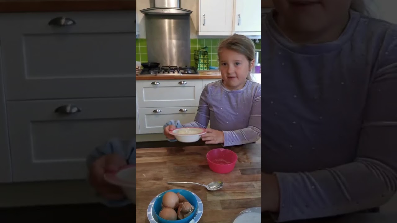 Younger me baking a cheesecake