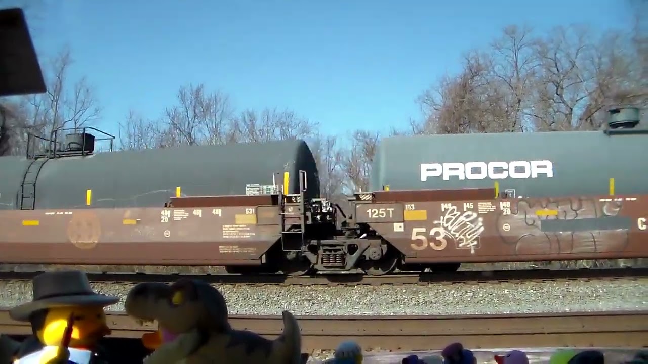 Stacker meets with a mixed freighter