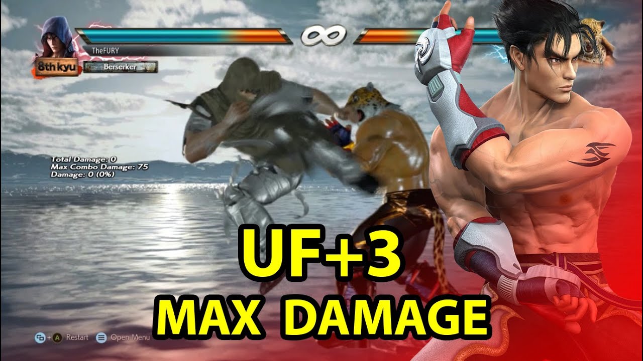 Jin UF3 - Left Spinning Jump Kick Combos | 94 Damage (Outdated)