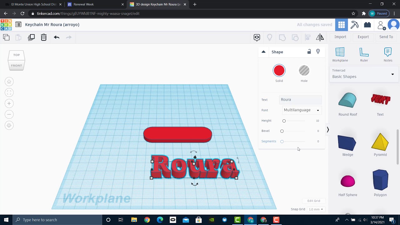 Tinkercad Keychain