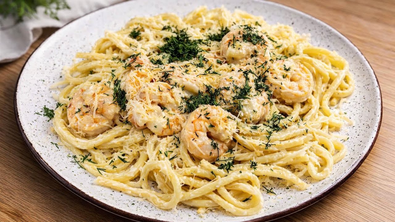 Паста с креветками за 15 МИНУТ! Просто и вкусно! Рецепт от бабушки
