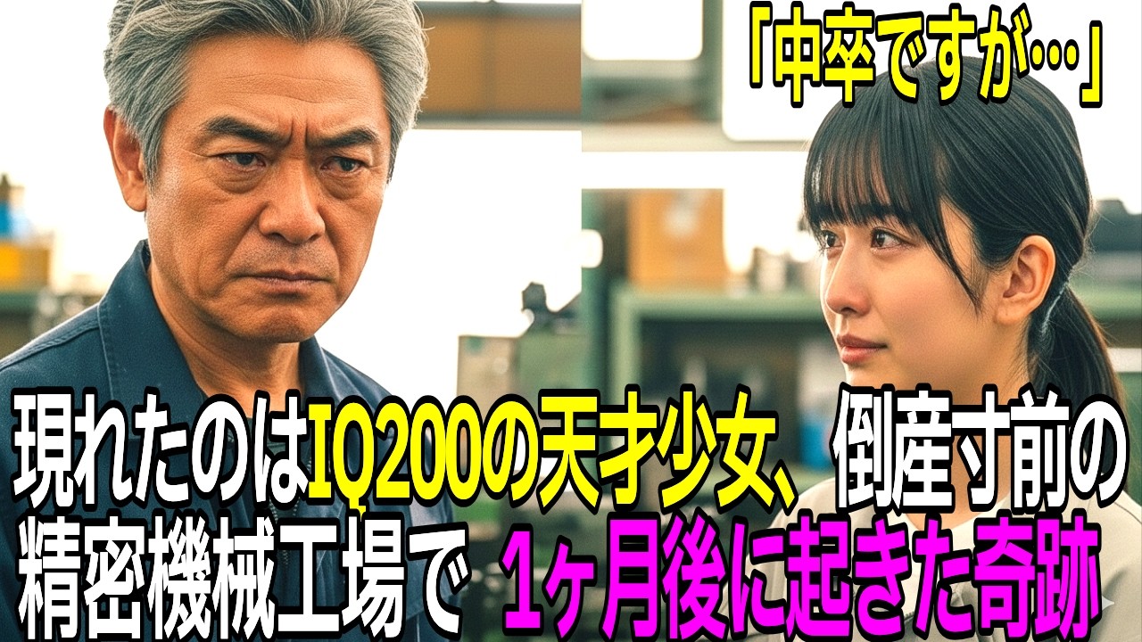 「中卒ですが…」現れたのはIQ200の天才少女。倒産寸前の精密機械工場で1ヶ月後に起きた奇跡？【感動する話】【老人の話】【朗読】