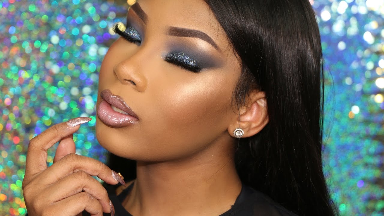 Blue Icy Glitter Smokey Eye | AALIYAHJAY