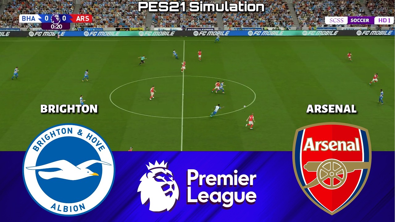 🔴 LIVE | Brighton vs Arsenal | Premier League 2026/2027 | PES 21 Simulation