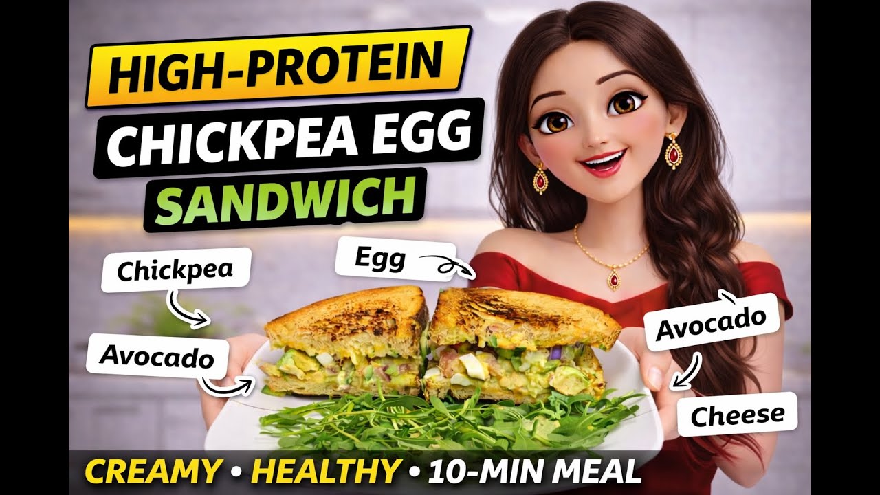 Easy high protein Chickpea Egg Sandwich #highproteinmeals  #weightlossmeals  #quickrecipes #easy