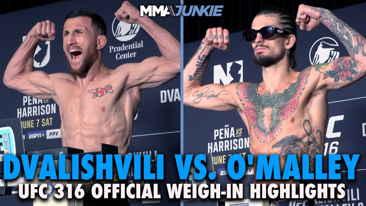 Merab Dvalishvili, Sean O'Malley make weight for title rematch | UFC 316