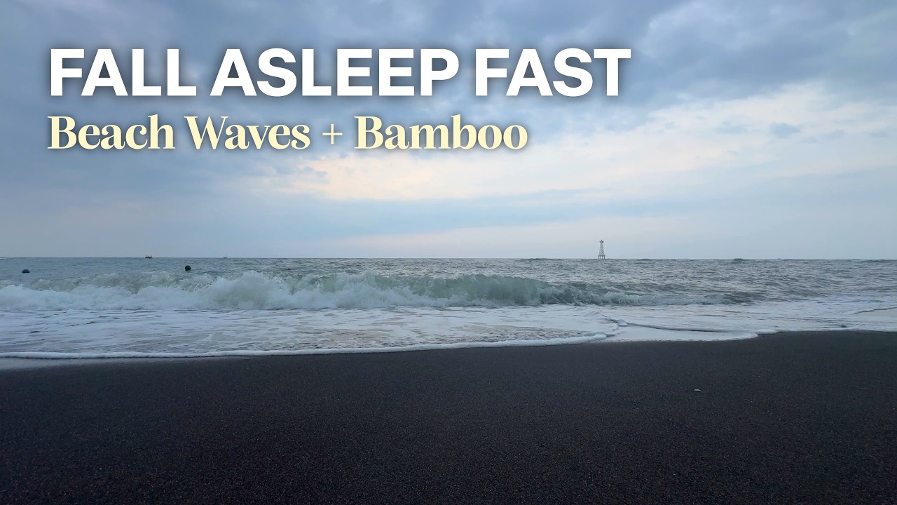 4K Tropical Beach Waves for Sleep | Bamboo Instrument White Noise
