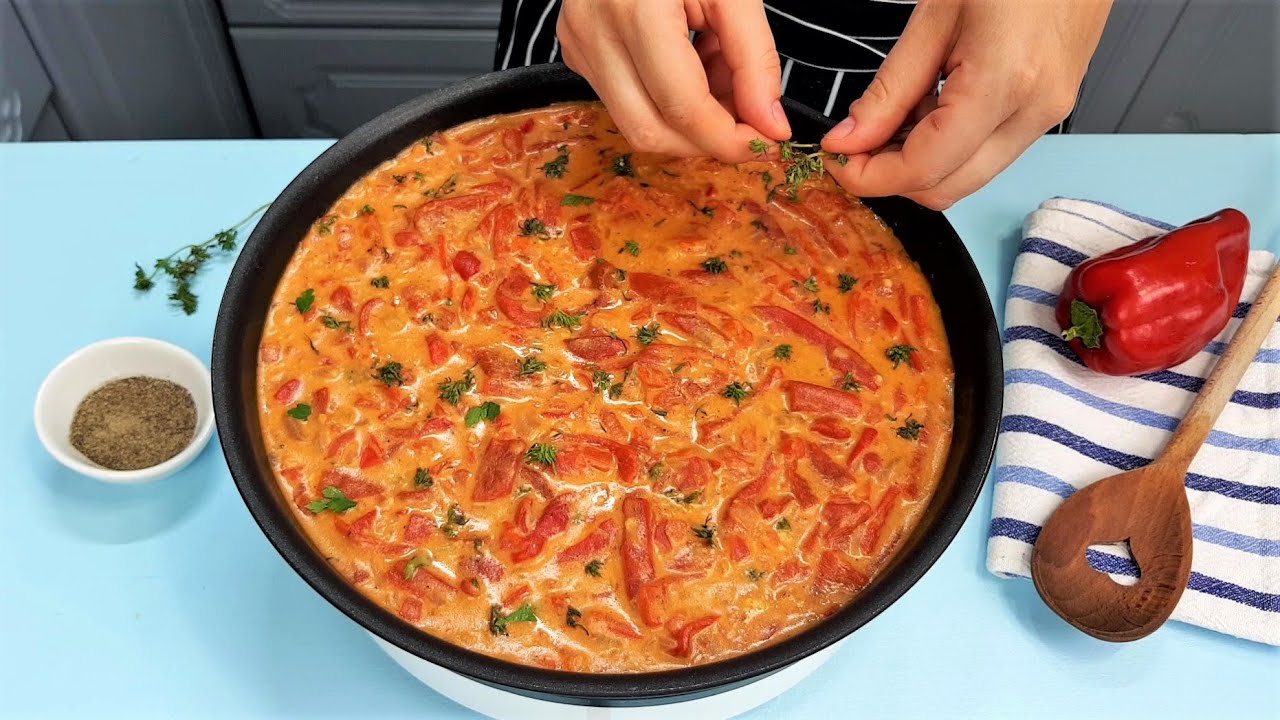 Вот так получается вкусно! Запеченный перец пищевой со сметанным соусом!