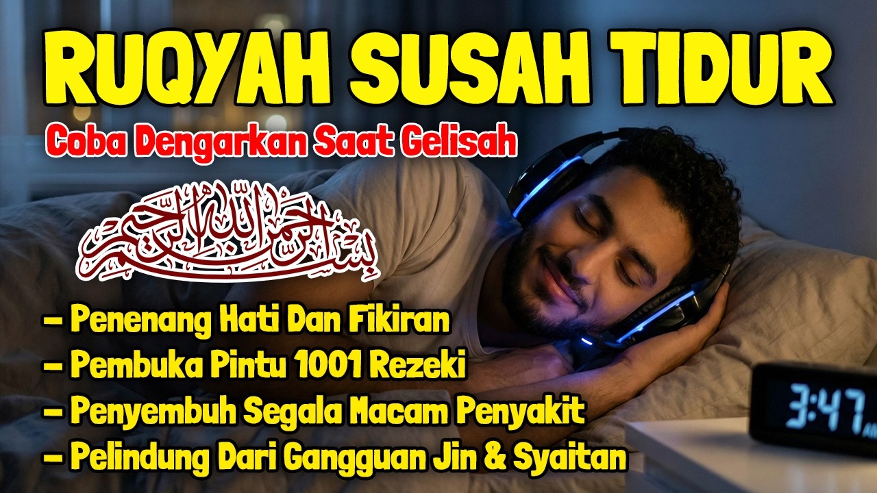 Susah Tidur Coba Dengarkan Surah Pengantar Tidur Merdu Ruqyah Susah Tidur Menghilangkan Stres Resah