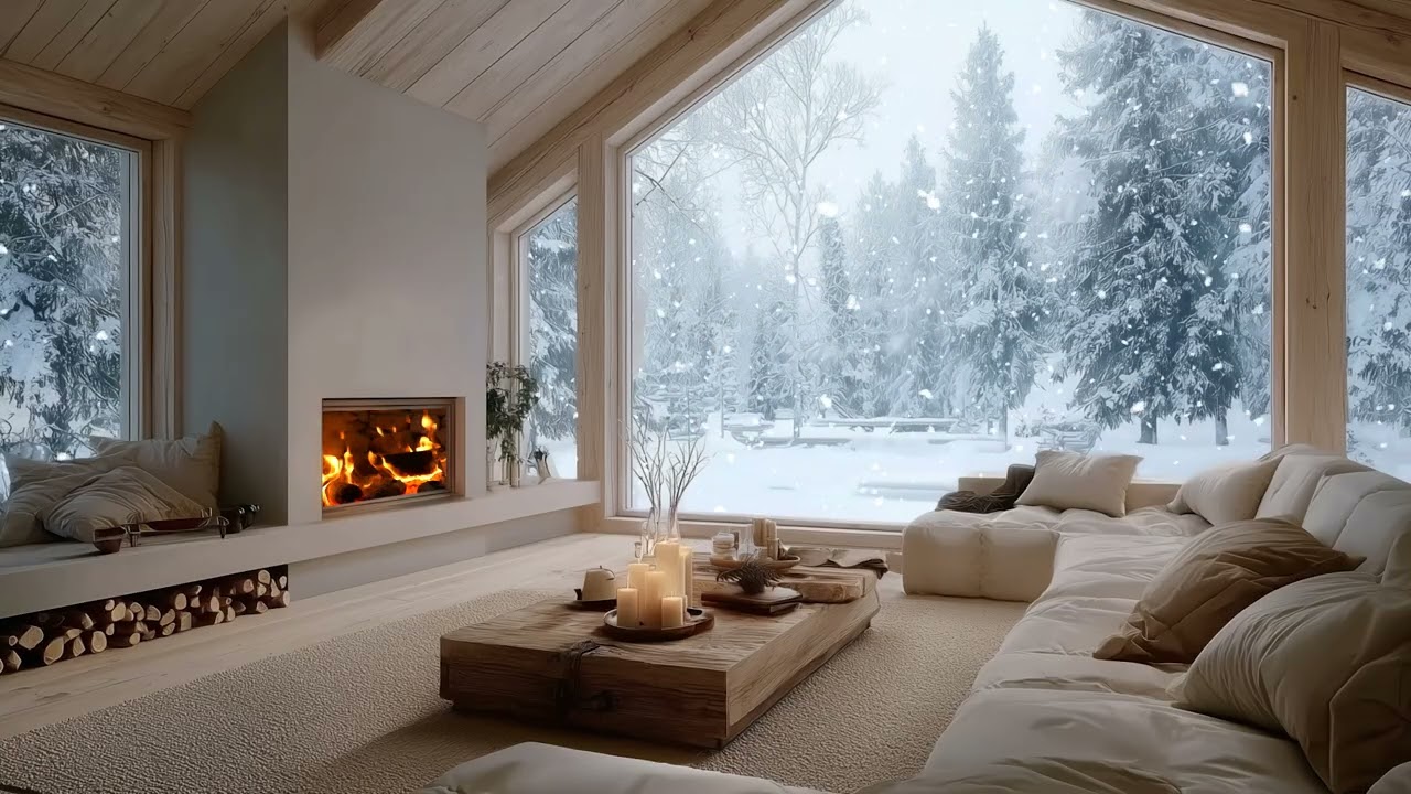 🔥🎄 Christmas Piano Music with Warm Fireplace Sounds | Cozy Winter Relaxation Ambience ❄️
